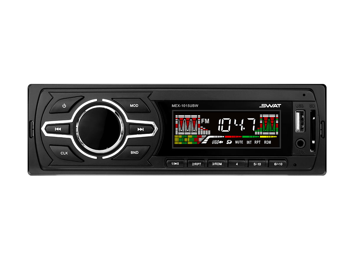 Недорогая магнитола 1 Din SWAT MEX-1015UBW