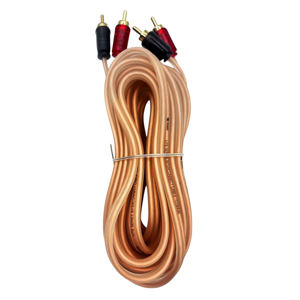 SWAT SIL-250 межблочный кабель 2RCA-2RCA, 5.0 метров, коаксиал, прозрачный, медь