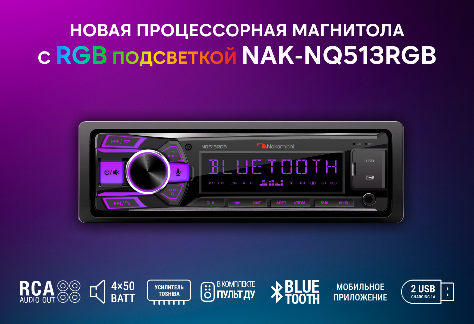Новое поступление на склад — автомобильный ресивер Nakamichi NQ513RGB