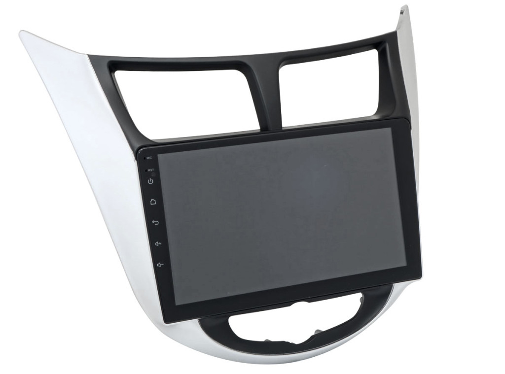 Рамка для UMS  HYUNDAI Solaris 2011-2017, 9" BLACK/SILVER