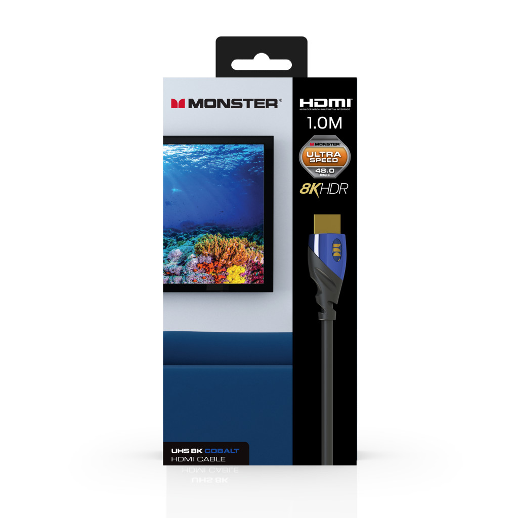 Monster Cable Essentials, HDMI кабель, 8К, UHS, Cobalt, 1m