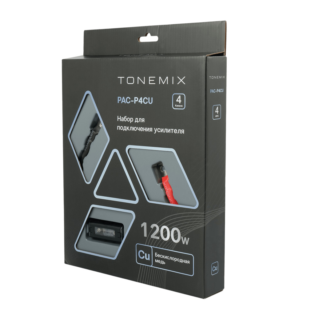 Tonemix PAC-P4CU набор проводов для подключения усилителя, 4Ga, МЕДЬ