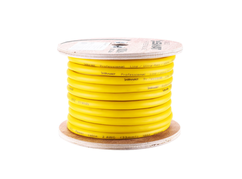 SWAT SPW-2Y /силовой кабель 2Ga/35мм-20м/кат.жёлтый, медь