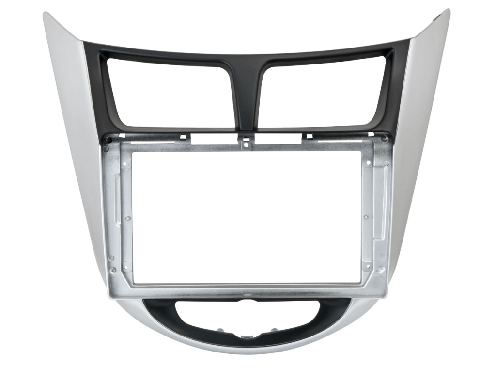 Рамка для UMS  HYUNDAI Solaris 2011-2017, 9" BLACK/SILVER