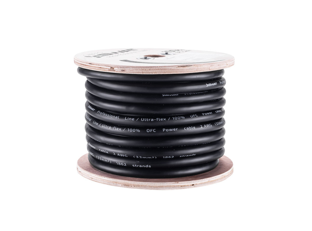 SWAT SPW-2B /силовой кабель 2Ga/35мм-20м/кат.черный, медь