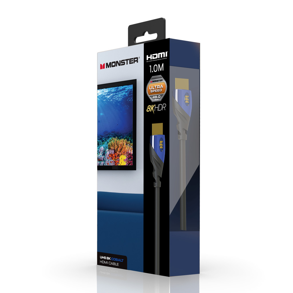 Monster Cable Essentials, HDMI кабель, 8К, UHS, Cobalt, 1m