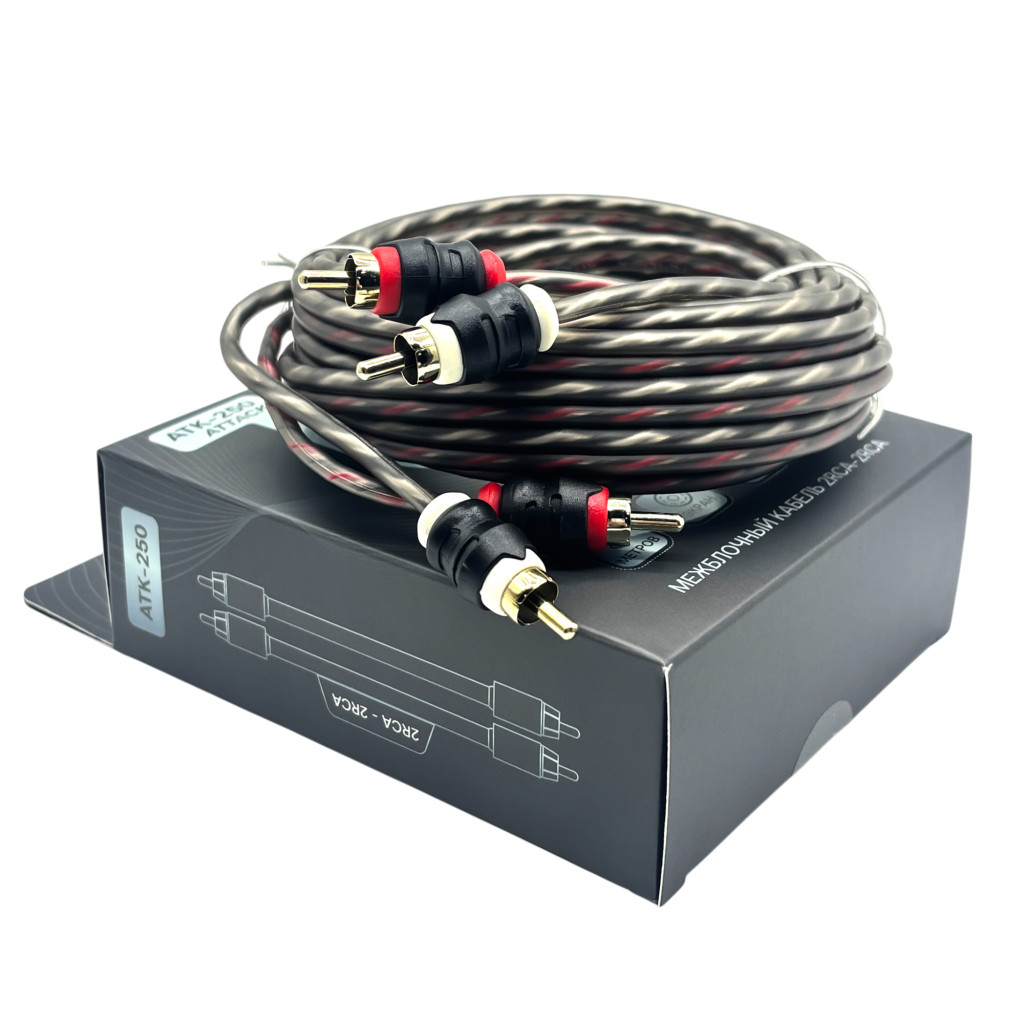 Tonemix ATK-250 межблочный кабель 2RCA-2RCA, 5.0 метров, витая пара, 1 экран, медь