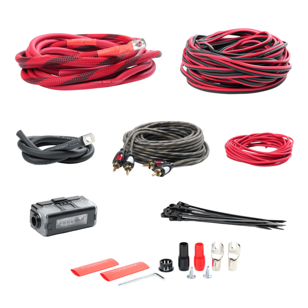 Tonemix PAC-T4CU набор проводов для подключения 2х кан. усилителя, 4Ga, МЕДЬ