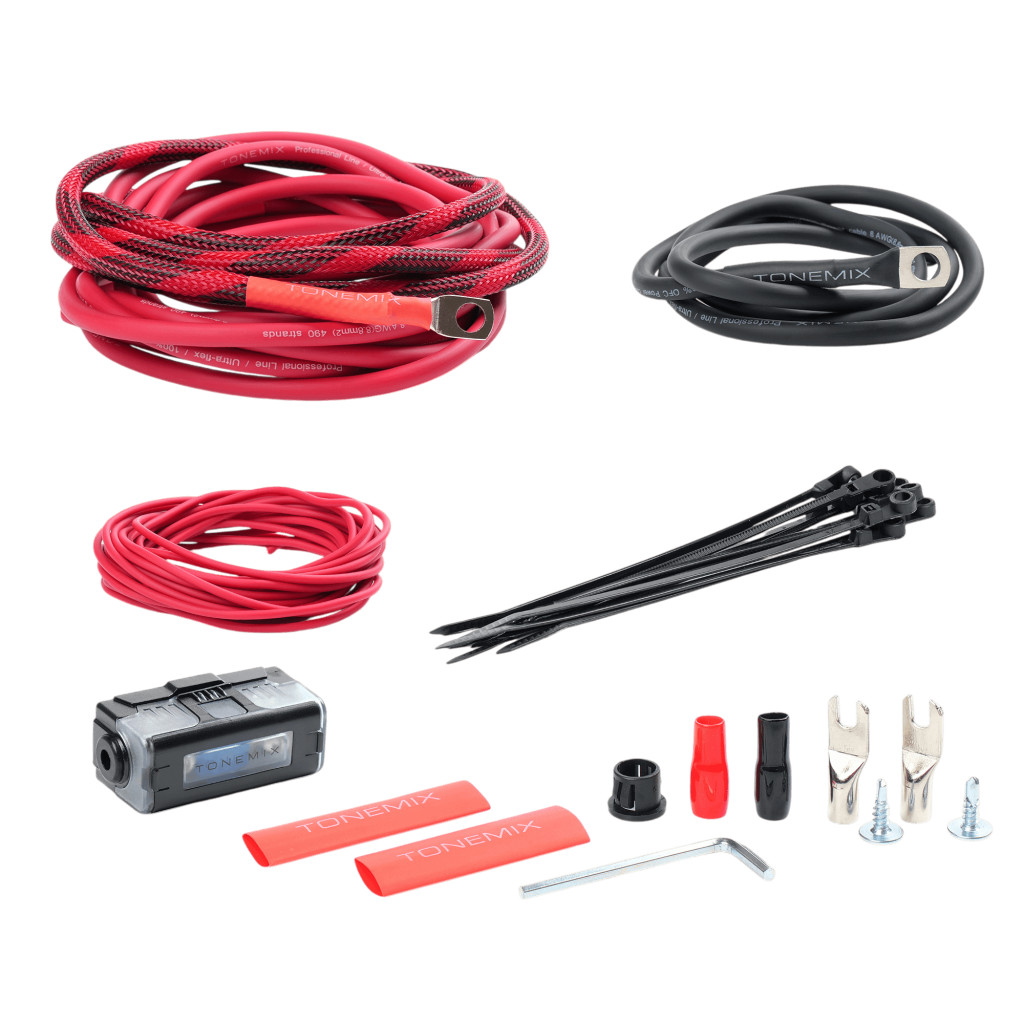 Tonemix PAC-P8CU набор проводов для подключения усилителя, 8Ga, МЕДЬ